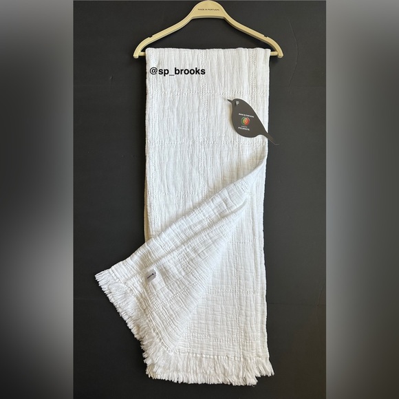 🎁Piscatextil Throw Blanket - White Smocked Squares - 100% Cotton - Picture 4 of 9